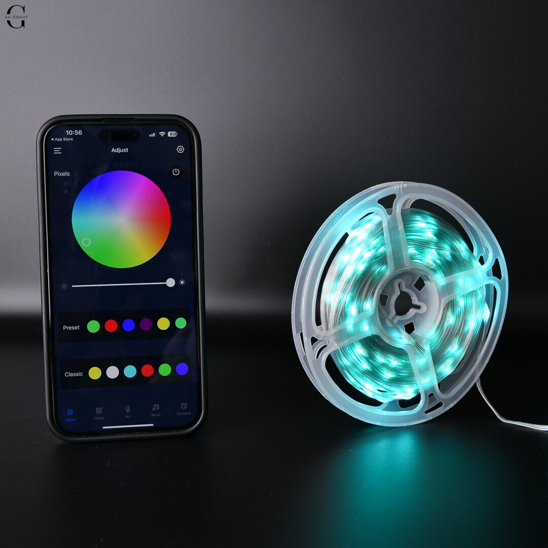 Светодиодная гирлянда-лента RGB - 10 метров, 100 диодов, USB (без адаптера), пульт.